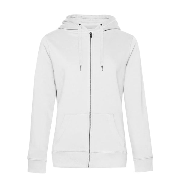 Felpa QUEEN Zipped Hood bianco / XS - personalizzabile con logo