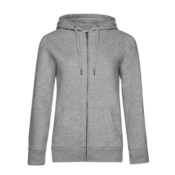 Felpa QUEEN Zipped Hood heather grey / XS - personalizzabile con logo
