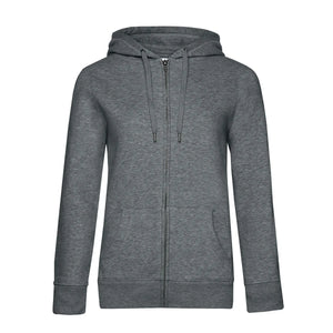 Felpa QUEEN Zipped Hood heather mid grey / XS - personalizzabile con logo