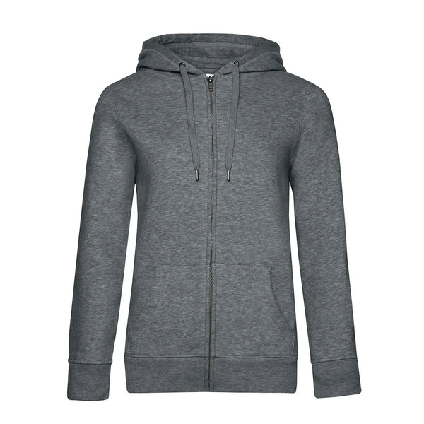 Felpa QUEEN Zipped Hood heather mid grey / XS - personalizzabile con logo