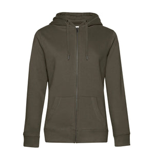 Felpa QUEEN Zipped Hood verde / XS - personalizzabile con logo