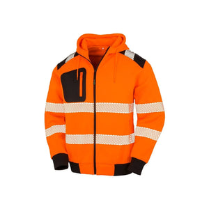 Felpa Recycled Robust con zip -  Safety cappuccio arancione / S - personalizzabile con logo