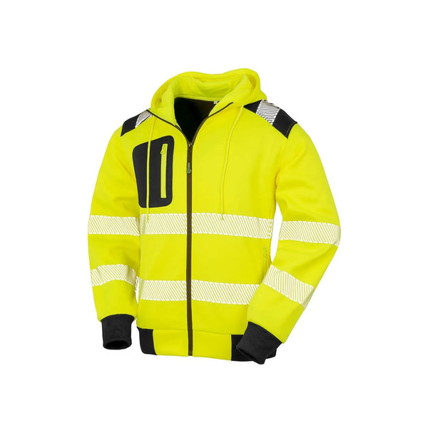 Felpa Recycled Robust con zip -  Safety cappuccio giallo / S - personalizzabile con logo