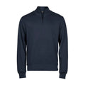 Felpa Ribbed Interlock Half Zip blu / S - personalizzabile con logo