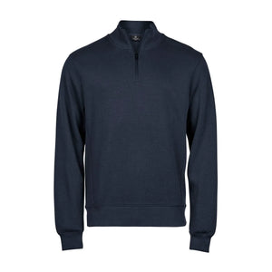 Felpa Ribbed Interlock Half Zip blu / S - personalizzabile con logo