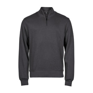 Felpa Ribbed Interlock Half Zip grigio / S - personalizzabile con logo