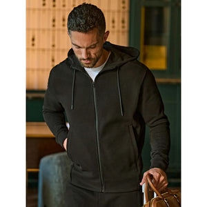 Felpa Ribbed Interlock Hooded Full Zip - personalizzabile con logo