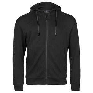Felpa Ribbed Interlock Hooded Full Zip nero / S - personalizzabile con logo
