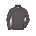 Felpa Round-neck Zip grigio / S - personalizzabile con logo