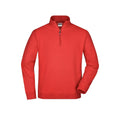Felpa Round-neck Zip rosso / S - personalizzabile con logo