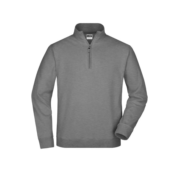 Felpa Round-neck Zip sports-grey / S - personalizzabile con logo