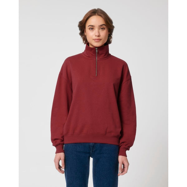 Felpa Unisex Boxy Con Mezza Zip Al Tocco Secco Miller Dry - personalizzabile con logo