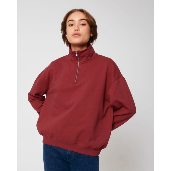 Felpa Unisex Boxy Con Mezza Zip Al Tocco Secco Miller Dry - personalizzabile con logo