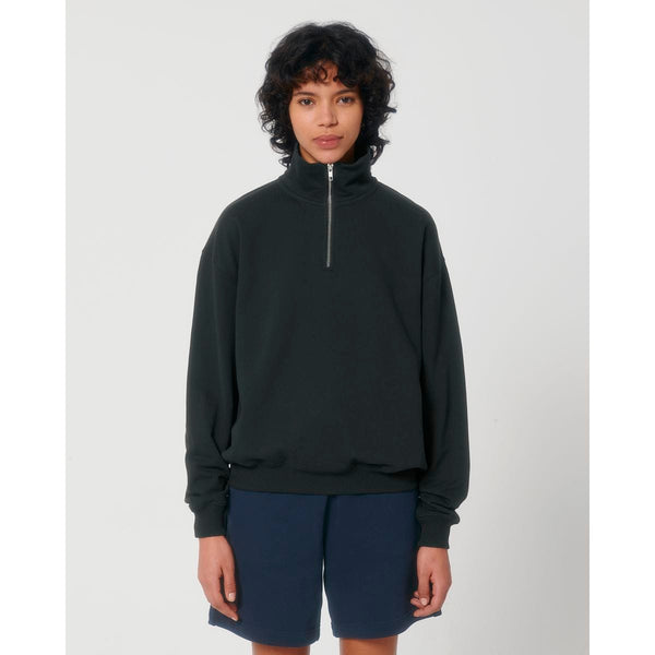 Felpa Unisex Boxy Con Mezza Zip Al Tocco Secco Miller Dry - personalizzabile con logo