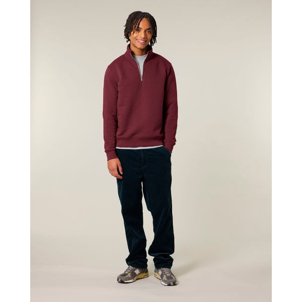 Felpa Unisex Con Mezza Zip Trucker 2.0 bordeaux / XXS - personalizzabile con logo