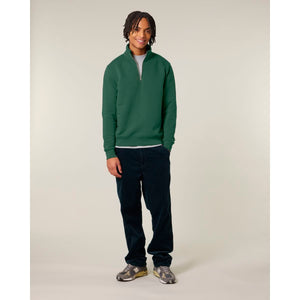Felpa Unisex Con Mezza Zip Trucker 2.0 verde / XXS - personalizzabile con logo