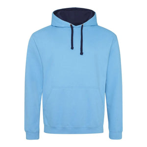 Felpa Varsity Hoodie azzurro / XS - personalizzabile con logo