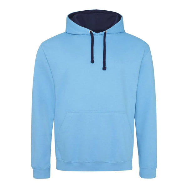 Felpa Varsity Hoodie azzurro / XS - personalizzabile con logo