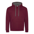 Felpa Varsity Hoodie burgundy/charcoal / XS - personalizzabile con logo