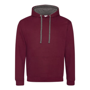 Felpa Varsity Hoodie burgundy/charcoal / XS - personalizzabile con logo