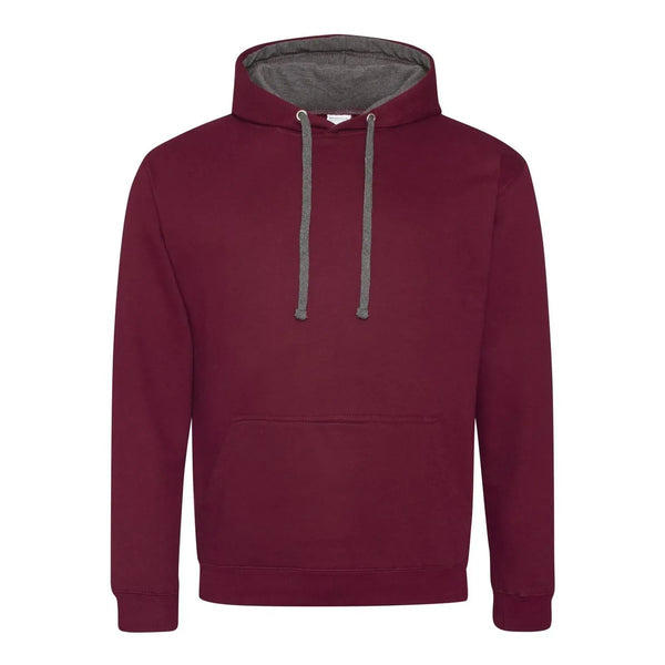 Felpa Varsity Hoodie burgundy/charcoal / XS - personalizzabile con logo