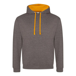 Felpa Varsity Hoodie charcoal/orange crush / S - personalizzabile con logo