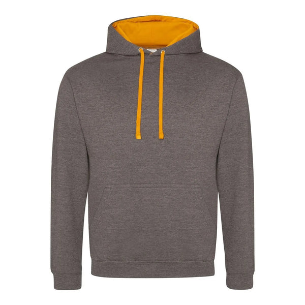 Felpa Varsity Hoodie charcoal/orange crush / S - personalizzabile con logo