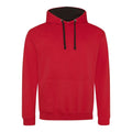 Felpa Varsity Hoodie fire red/jet black / S - personalizzabile con logo