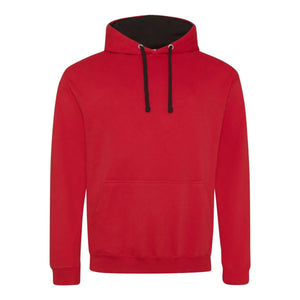 Felpa Varsity Hoodie fire red/jet black / S - personalizzabile con logo