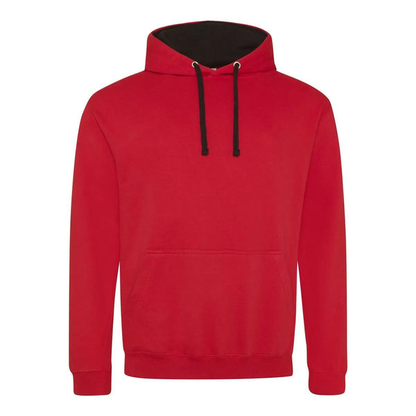 Felpa Varsity Hoodie fire red/jet black / S - personalizzabile con logo