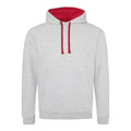 Felpa Varsity Hoodie heather grey/fire red / S - personalizzabile con logo