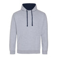 Felpa Varsity Hoodie heather grey/french navy / XS - personalizzabile con logo