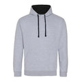 Felpa Varsity Hoodie heather grey/jet black / S - personalizzabile con logo