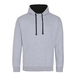 Felpa Varsity Hoodie heather grey/jet black / S - personalizzabile con logo