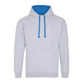Felpa Varsity Hoodie heather grey/sapphire blue / S - personalizzabile con logo