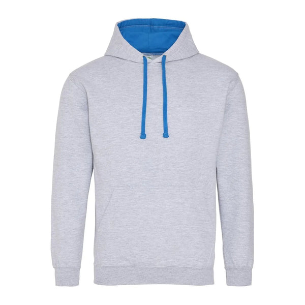 Felpa Varsity Hoodie heather grey/sapphire blue / S - personalizzabile con logo