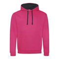 Felpa Varsity Hoodie hot pink/french navy / S - personalizzabile con logo