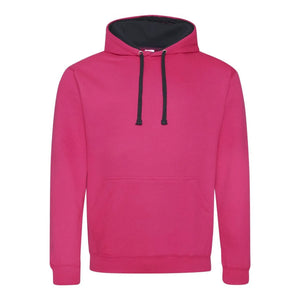 Felpa Varsity Hoodie hot pink/french navy / S - personalizzabile con logo