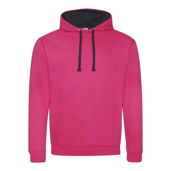 Felpa Varsity Hoodie hot pink/french navy / S - personalizzabile con logo