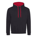 Felpa Varsity Hoodie jet black/fire red / XS - personalizzabile con logo