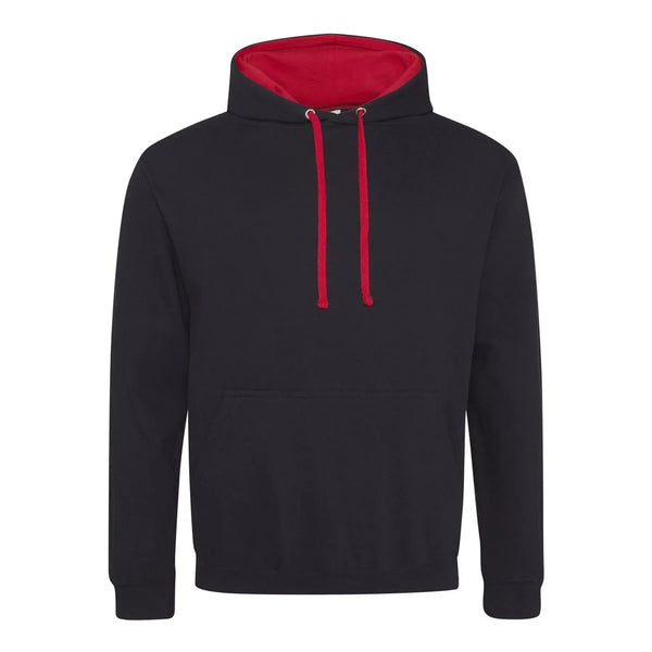Felpa Varsity Hoodie jet black/fire red / XS - personalizzabile con logo