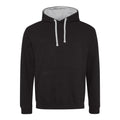 Felpa Varsity Hoodie jet black/heather grey / XS - personalizzabile con logo