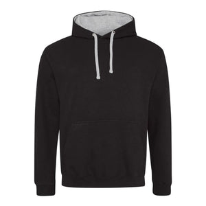 Felpa Varsity Hoodie jet black/heather grey / XS - personalizzabile con logo