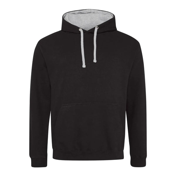 Felpa Varsity Hoodie jet black/heather grey / XS - personalizzabile con logo