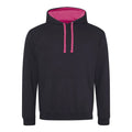 Felpa Varsity Hoodie jet black/hot pink / S - personalizzabile con logo