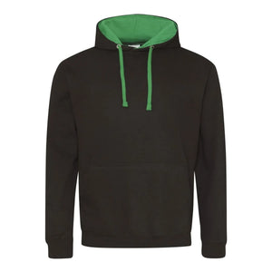 Felpa Varsity Hoodie jet black/kelly / S - personalizzabile con logo