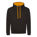 Felpa Varsity Hoodie jet black/orange crush / S - personalizzabile con logo