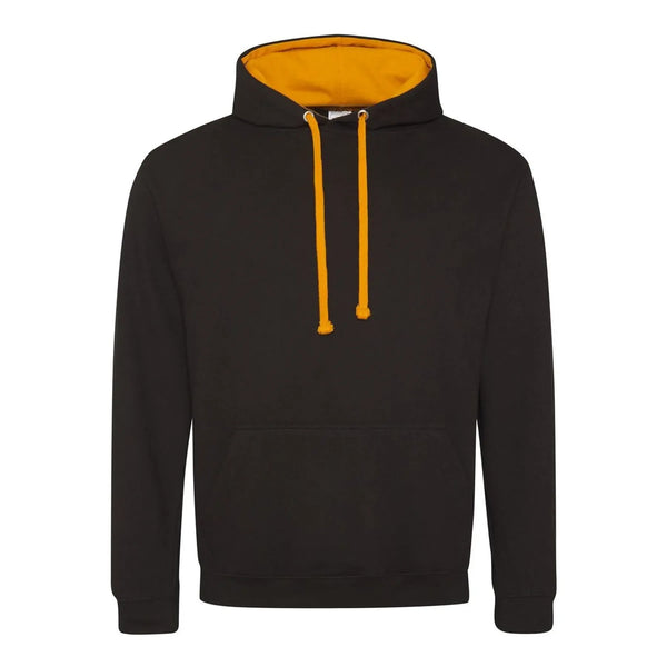 Felpa Varsity Hoodie jet black/orange crush / S - personalizzabile con logo