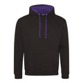 Felpa Varsity Hoodie jet black/purple / S - personalizzabile con logo