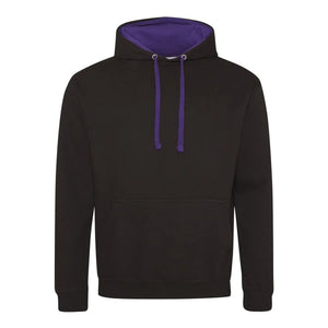 Felpa Varsity Hoodie jet black/purple / S - personalizzabile con logo